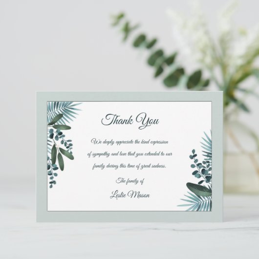 Solace Sympathie Hartelijk dank Bedankkaart (Staand voorkant)