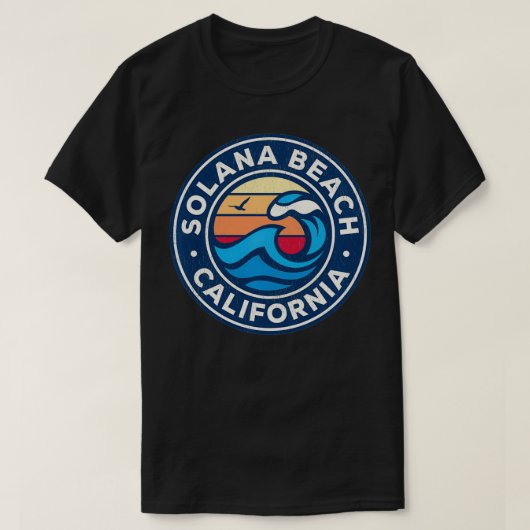 Solana Beach California Nautical Waves T-shirt (Design voorkant)