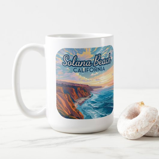 Solana Beach California San Diego Vintage Koffiemok (Met donut)