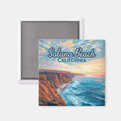Solana Beach California San Diego Vintage Magneet (Voorkant / Achterkant)