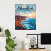 Solana Beach California San Diego Vintage Poster (Thuiskantoor)