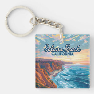 Solana Beach California San Diego Vintage Sleutelhanger