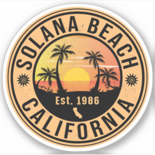 Solana Beach California  Souvenirs 60's Sticker