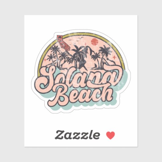 Solana Beach, California Sticker (Vel)