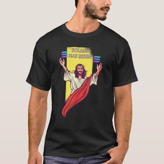 Solana Crypto heeft Cryptocurrency Jesus T-shirt (Voorkant)