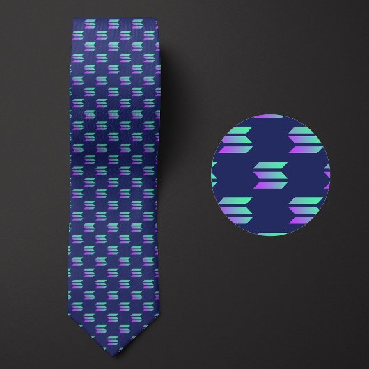 Solana Logo Cryptocurrency Pattern Stropdas