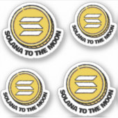 SOLANA NAAR MAAN cadeau crypto kleine sticker (Voorkant)