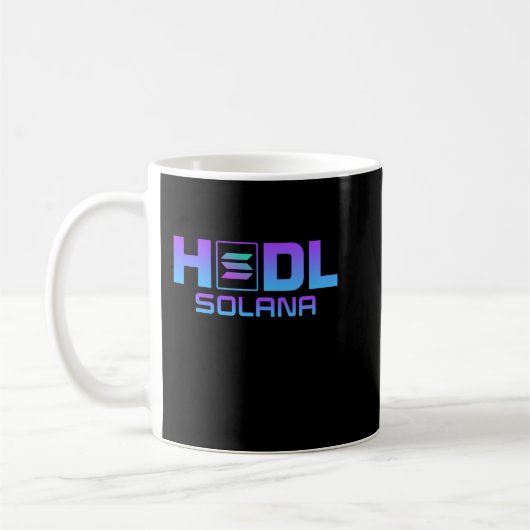solana sol logo SOL Crypto Coin HODL Koffiemok (Links)