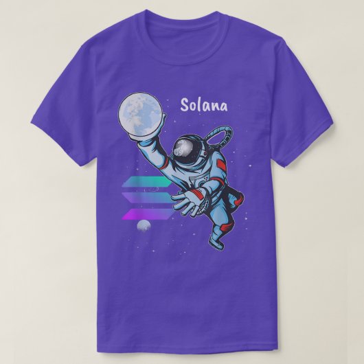Solana SOL Space Man Astronaut Dunk Crypto Cryptoc T-shirt (Design voorkant)