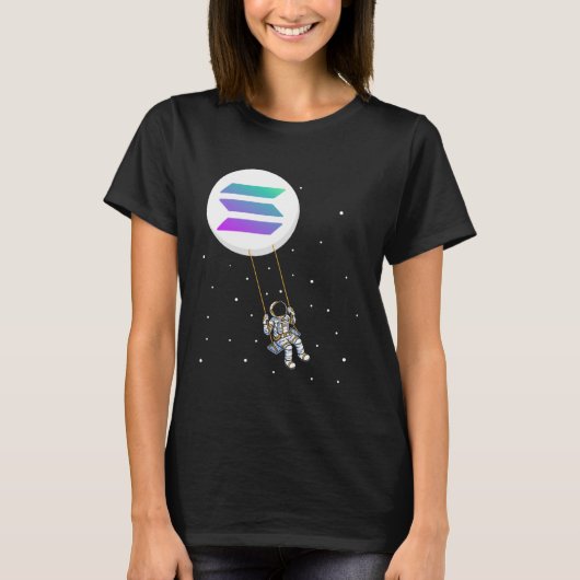 Solana Swing SOL Trader Cryptocurrency Moon Boy T-shirt (Voorkant)