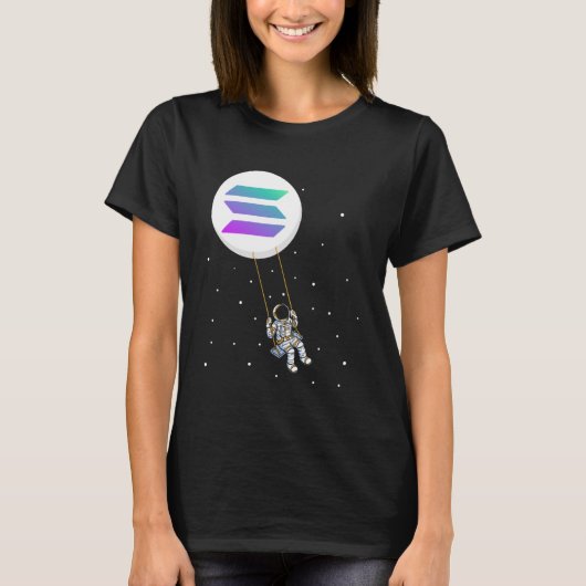 Solana Swing SOL Trader Cryptocurrency Moon Boy T-shirt (Voorkant)