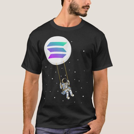 Solana Swing, SOL Trader Cryptocurrency Moon Boy T T-shirt (Voorkant)