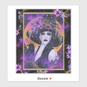 Solania Halloween Heks met Raven Door Renee L Sticker