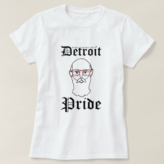 Solanus Casey (in Detroit Pride) T-shirt (Design voorkant)