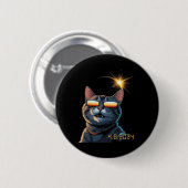 Solar 2024 Eclipse Cat Dragen Eclipse Bril 1 Ronde Button 5,7 Cm (Voorkant /achterkant)