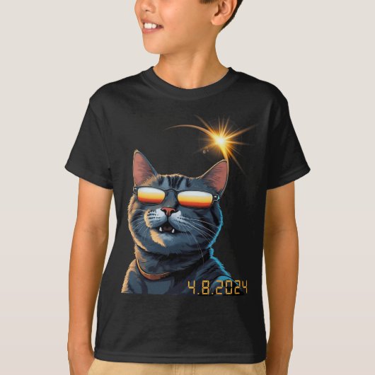 Solar 2024 Eclipse Cat Dragen Eclipse Bril 1 T-shirt (Voorkant)