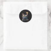 Solar 2024 Eclipse Cat Dragen Eclipse Bril Ronde Sticker (Tas)