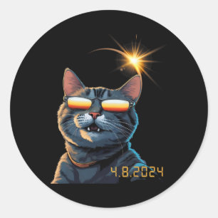 Solar 2024 Eclipse Cat Dragen Eclipse Bril Ronde Sticker