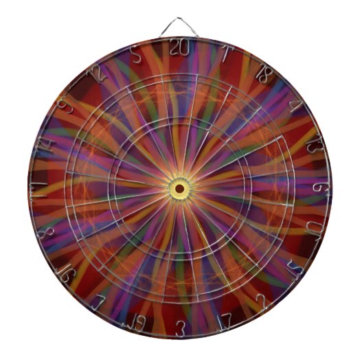 Solar Bloom – De Dans van Licht en Kleur. Dartbord (Voorkant)