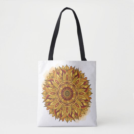 Solar Bloom Mandala Tote Bag (Voorkant)