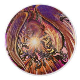 Solar Burst Hawk-Button Keramische Knop