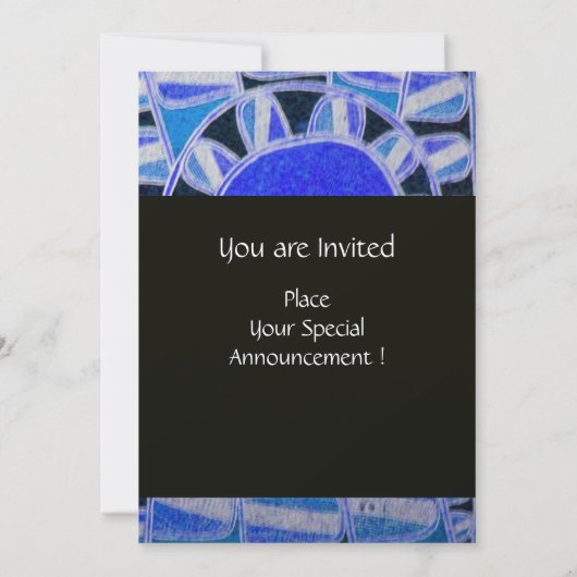 SOLAR CHAMPAGNE MONOGRAM, blauw turquoise zwart Kaart (Achterkant)