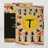 SOLAR CHAMPAGNE MONOGRAM, geel oranje zwart rood Kaart (Voorkant / Achterkant)