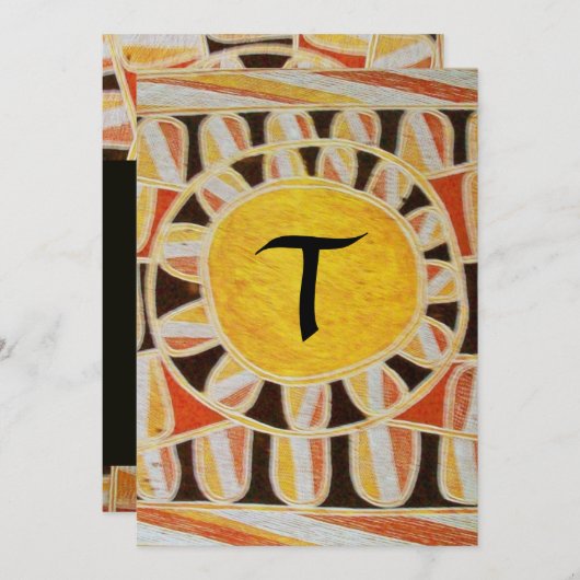 SOLAR CHAMPAGNE MONOGRAM, geel oranje zwart rood Kaart (Voorkant / Achterkant)