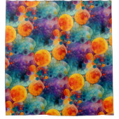 Solar Drift Vibrant Fractal Art Abstract Pattern Douchegordijn (Voorkant)