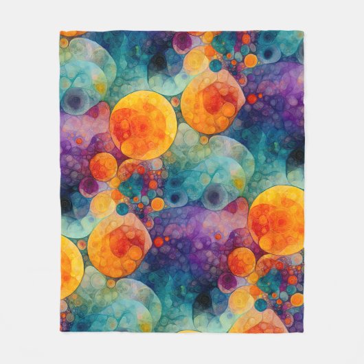 Solar Drift Vibrant Fractal Art Abstract Pattern Fleece Deken (Voorkant)