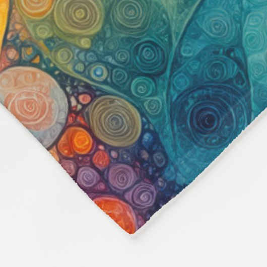 Solar Drift Vibrant Fractal Art Abstract Pattern Fleece Deken (Hoek)