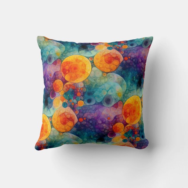 Solar Drift Vibrant Fractal Art Abstract Pattern Kussen (Achterkant)