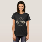 Solar Eclipse 20172024 Terug naar zwart USA Spring T-shirt (Voorkant volledig)