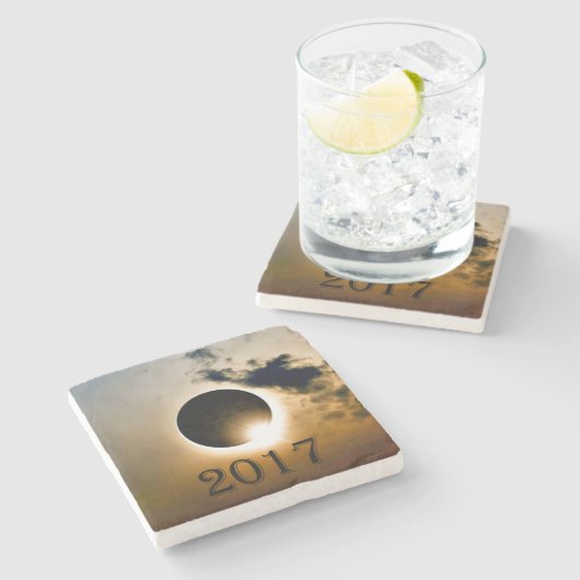 Solar Eclipse 2017, marmer Onderzetters (Zijkant)