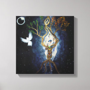 Solar Eclipse 2017 Sacred Union Canvas Afdruk