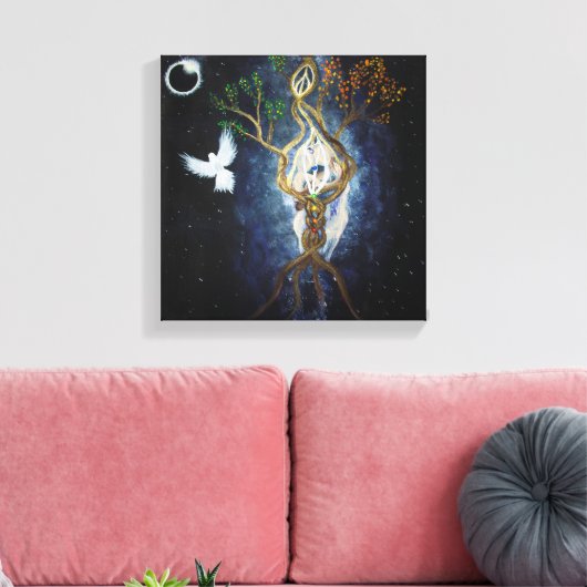 Solar Eclipse 2017 Sacred Union Canvas Afdruk (Insitu (Woonkamer))