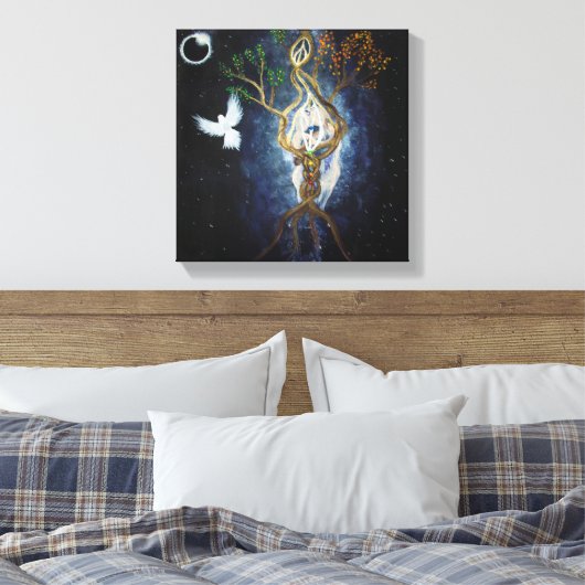 Solar Eclipse 2017 Sacred Union Canvas Afdruk (Insitu (Slaapkamer))