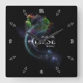 Solar Eclipse 2017 Vierkante Klok (Voorkant)