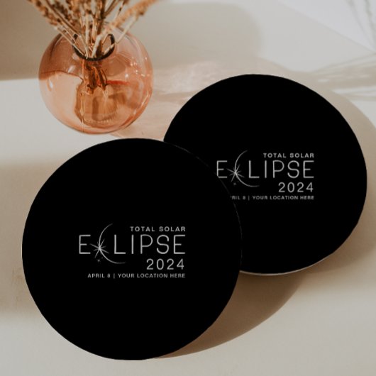 Solar Eclipse 2024 Aangepaste locatie Eclipse Part Papieren Bordje