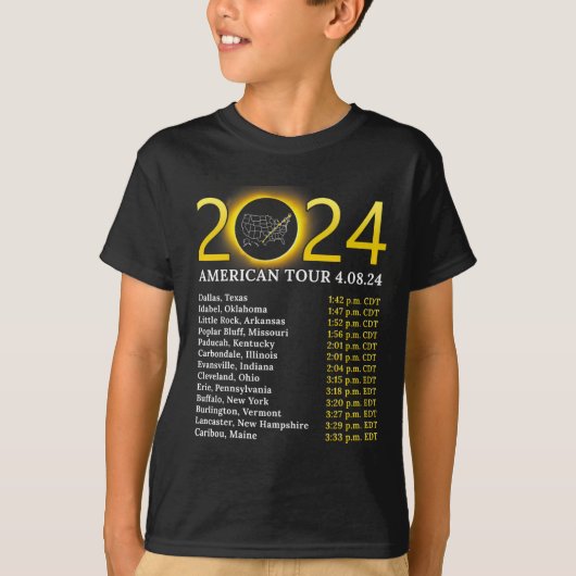 Solar Eclipse 2024 Amerikaanse Tour 2024 Totality T-shirt (Voorkant)