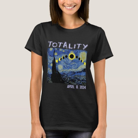 Solar Eclipse 2024 Art Totality April 8 Mannen Vro T-shirt (Voorkant)