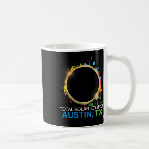 Solar Eclipse 2024 Austin Texas Kleurrijke Totalit Koffiemok
