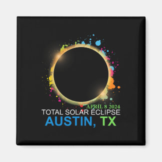 Solar Eclipse 2024 Austin Texas Kleurrijke Totalit Magneet