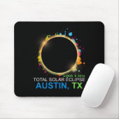 Solar Eclipse 2024 Austin Texas Kleurrijke Totalit Muismat (Met muis)