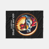 Solar Eclipse 2024 Chicken Totality Schattigee Mat Fleece Deken (Voorkant (Horizontaal))