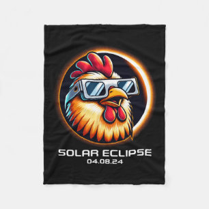 Solar Eclipse 2024 Chicken Totality Schattigee Mat Fleece Deken