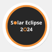 Solar Eclipse 2024 Classic Ronde Sticker (Voorkant)