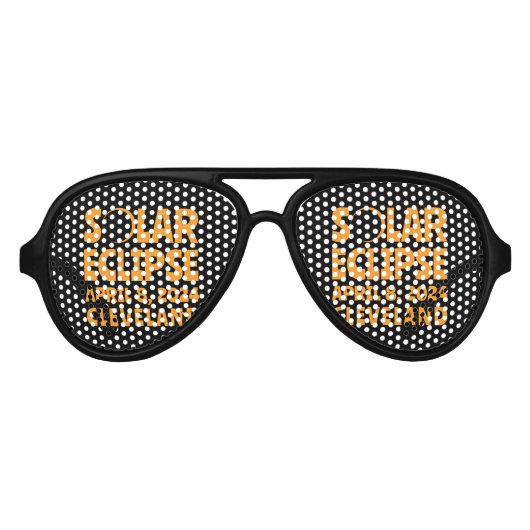 Solar Eclipse 2024 Cleveland Ohio Aviator Zonnebril (Voorkant)