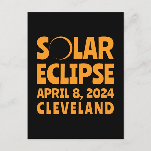 Solar Eclipse 2024 Cleveland Ohio Briefkaart (Voorkant)