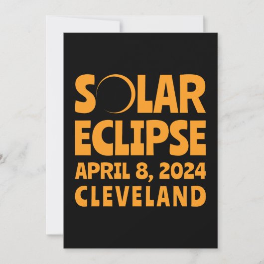 Solar Eclipse 2024 Cleveland Ohio Kaart (Voorkant)